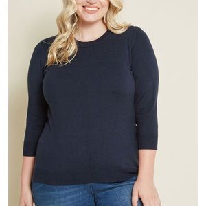ModCloth 3/4 sleeve sweater w/ button detail